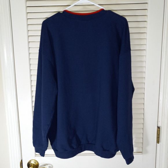 Natural Escape Navy Blue Christmas Tree Sweatshirt Size 2XL Holiday Embroidered - Picture 6 of 9